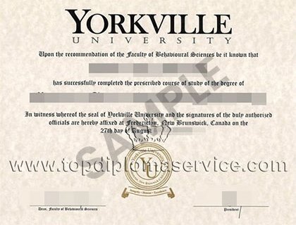 Yorkville University Sample Certificate